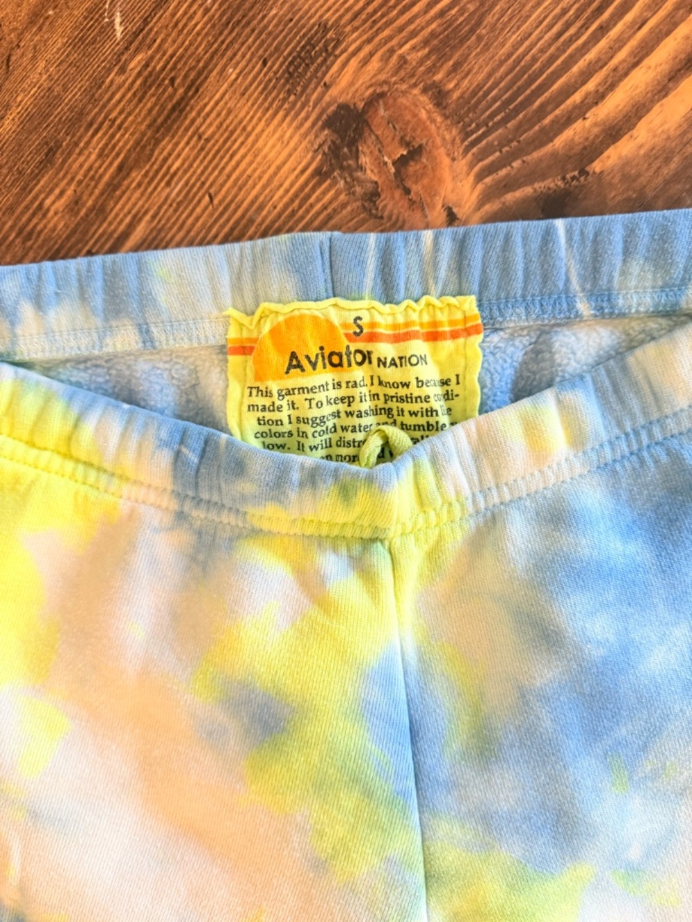 Aviator Nation - Hand Dyed Women's Sweatpant in Tie Dye Neon Yellow - Small - Picture 6 of 8